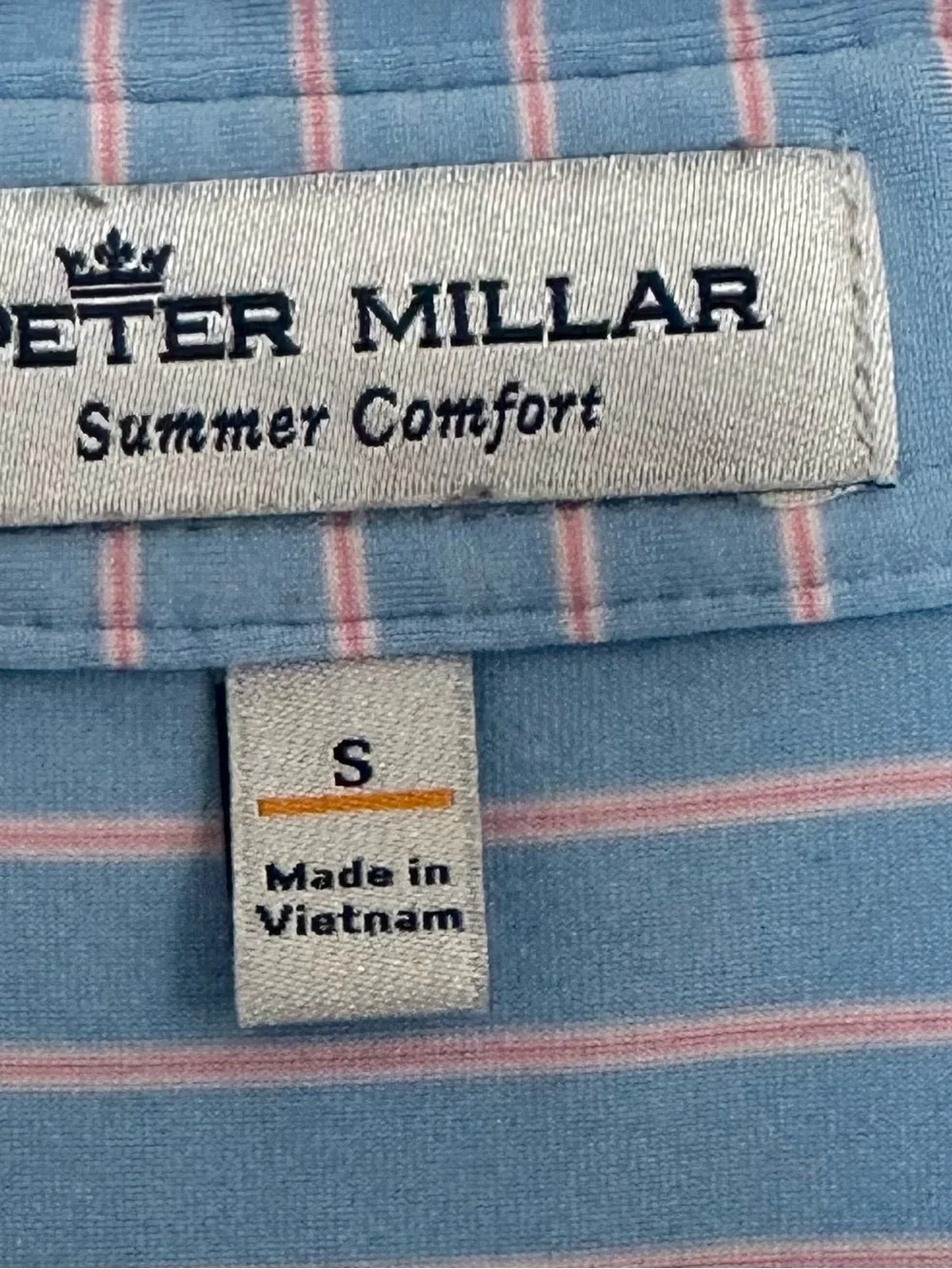 Men's Light Blue Striped Polo Shirt - Picture 4 of 6